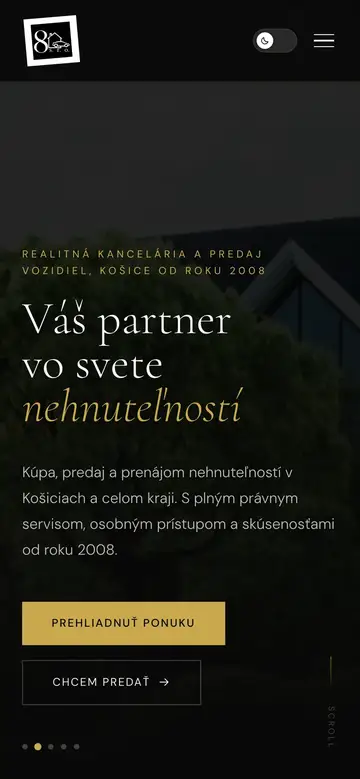 Mobilná verzia webu 8 s. r. o.
