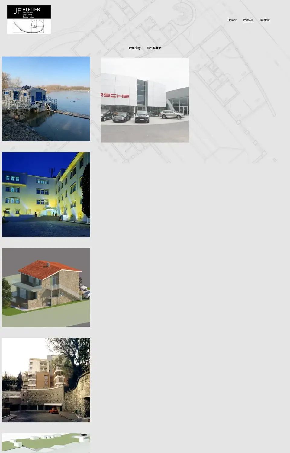 Podstránka webu JF Atelier