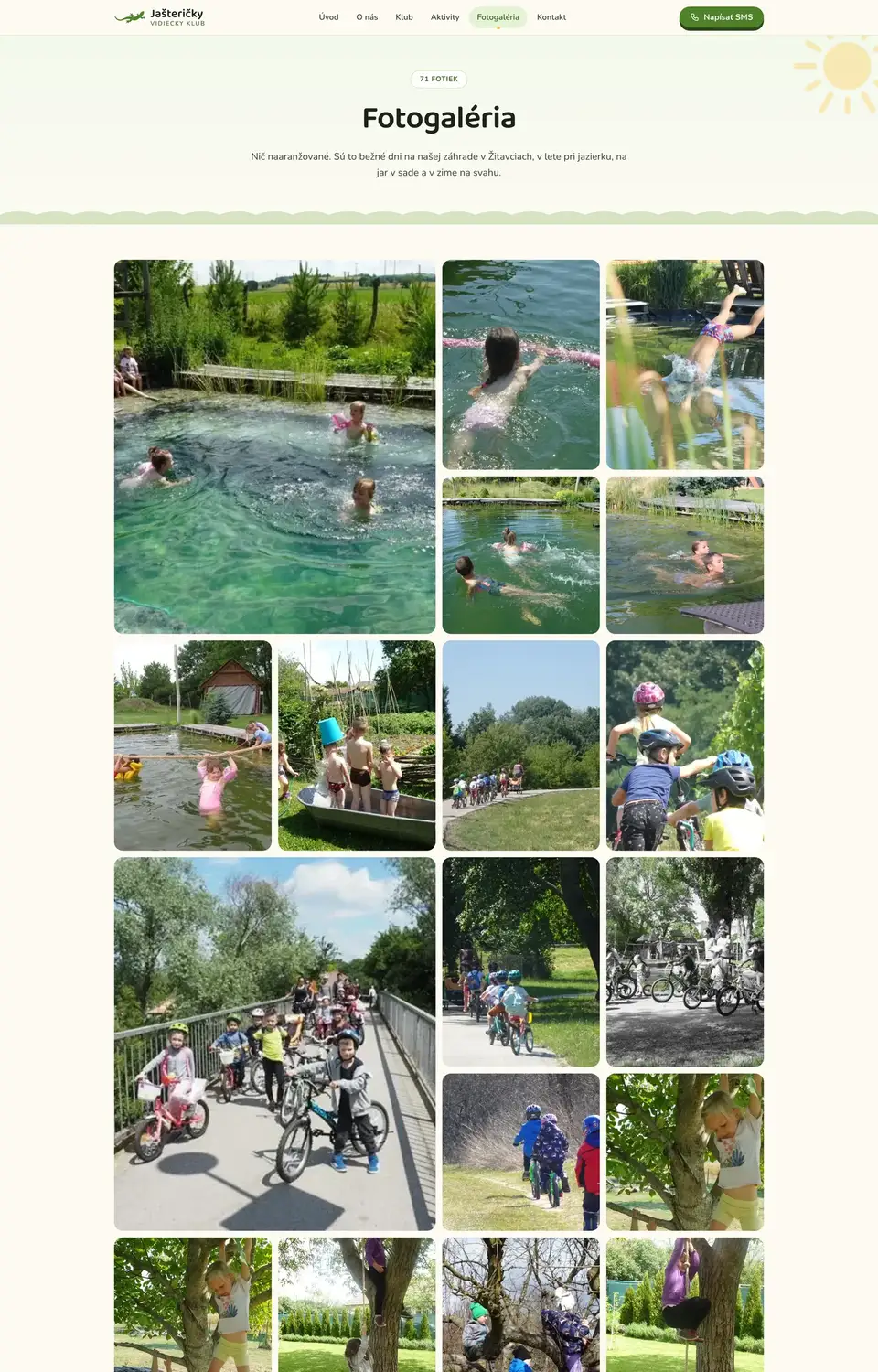 Podstránka webu Jašteričky