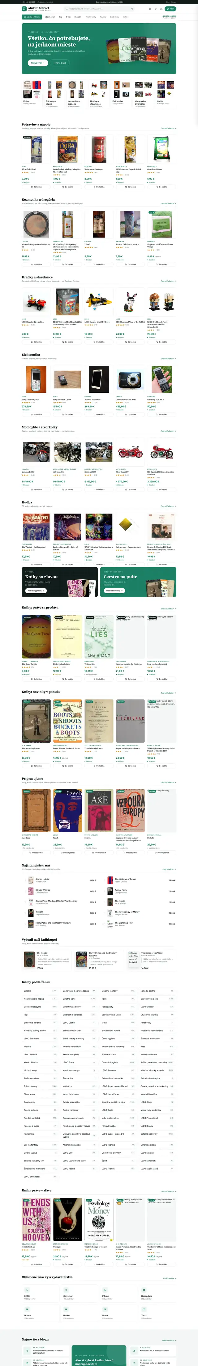 Celá stránka webu Alukim Market