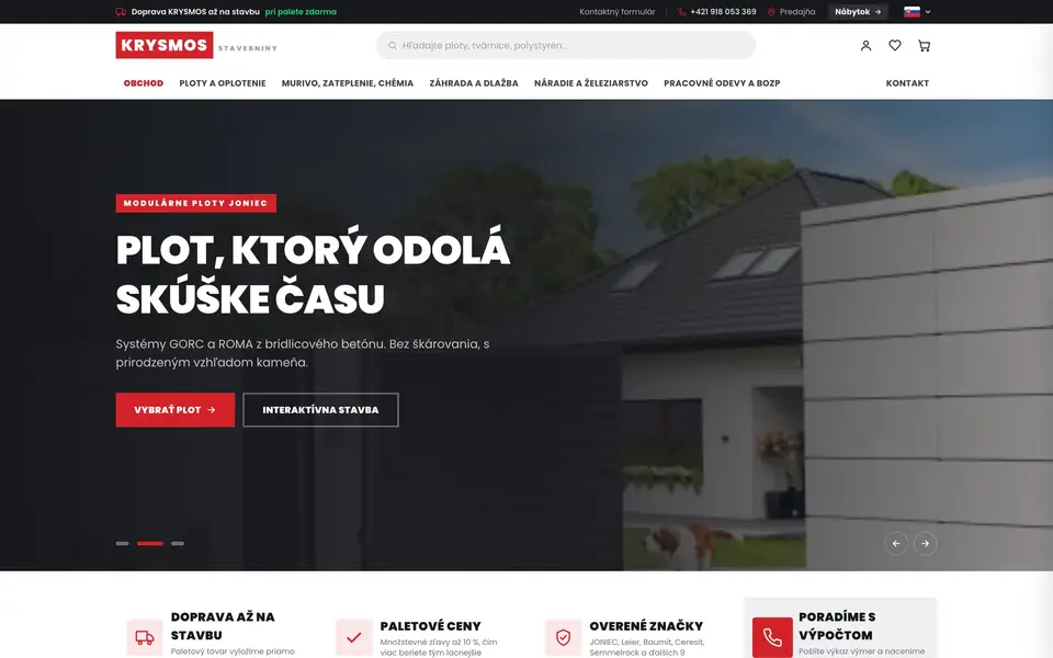 Web Krysmos stavebniny