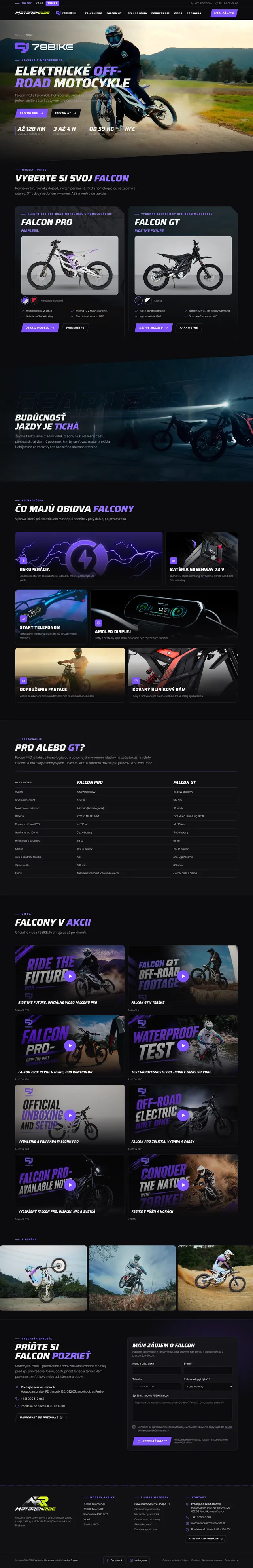 Celá stránka webu MotorenRide